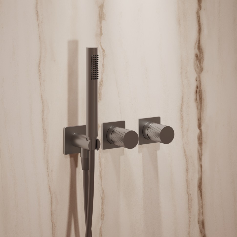 Душевой комплект Alto VSFW-6AL1GM встраиваемый, 2 режима, вороненая сталь