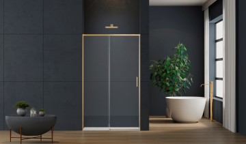 Душевая дверь Софт 2 (Soft 2) VDS-3SO2130CLG, 1300, брашированное золото, стекло прозрачное