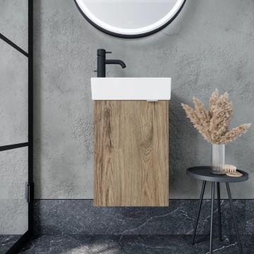 Тумба подвесная SANCOS Mini 355х205х500, с распашной дверцей, внутри 1 полка, дуб чарльстон , арт.MN35ECHL