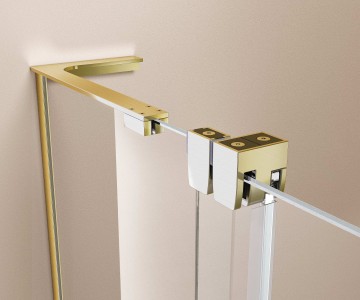 Душевая дверь Волк-Ин (Walk-In) VDS-4WSL120CLG-L, 1200, брашированное золото, стекло прозрачное, левая