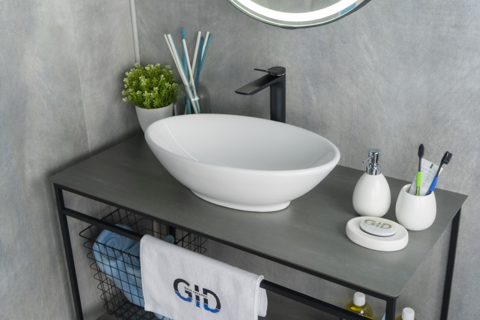 Раковина Gid N9021 51109 накладная белая 52x32x14