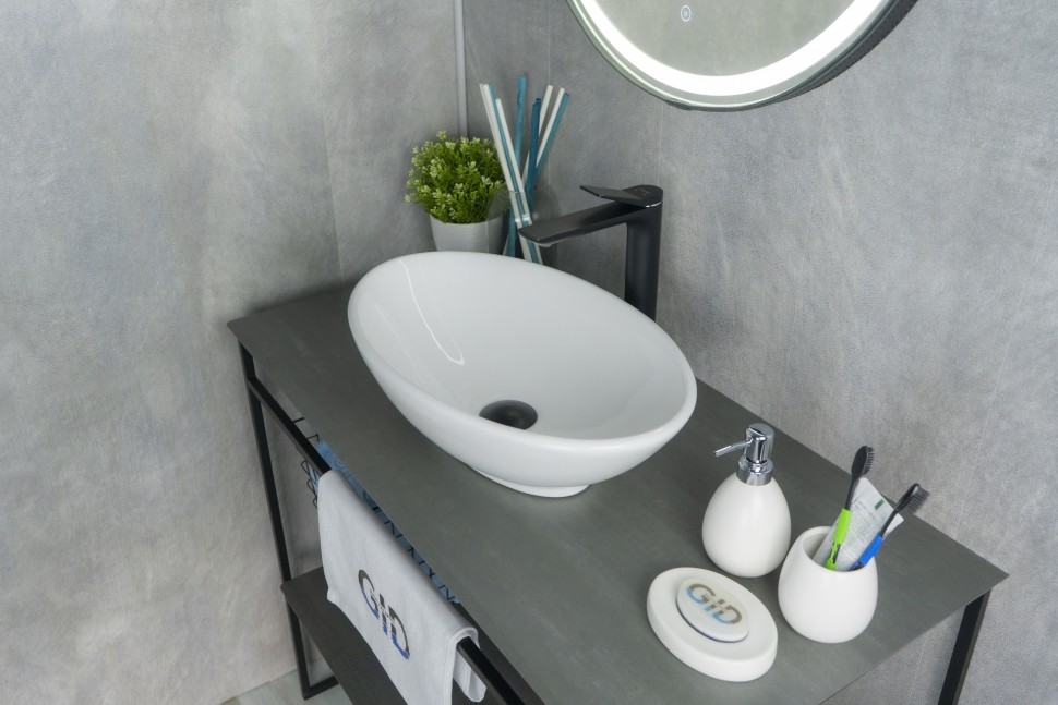 Раковина Gid N9021 51109 накладная белая 52x32x14