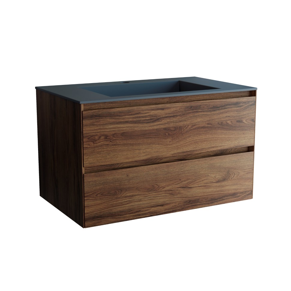 База под раковину Vincea  Luka 800 подвесная, 2 выкатных ящика soft-close, С.Oak