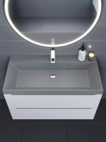 Раковина для ванной 100 см, Uperwood Classic Quartz, кварцевая, серая матовая, бетон