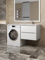 Тумба под стиральную машину подвесная Uperwood Tanos 60х47,5х50 см, белая