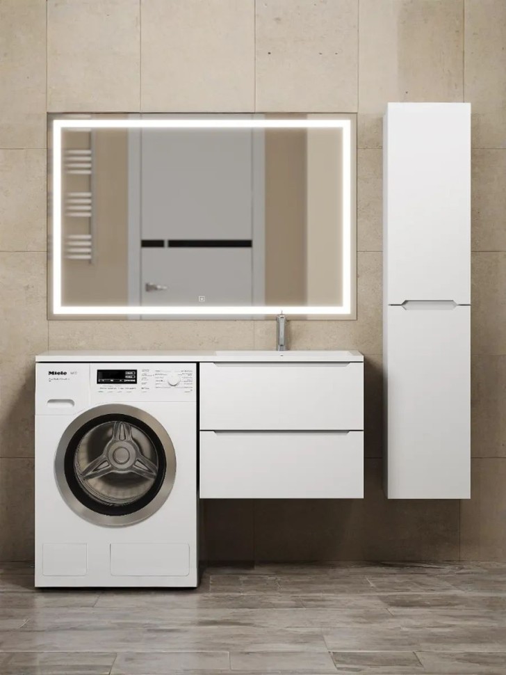 Тумба под стиральную машину подвесная Uperwood Tanos 60х47,5х50 см, белая