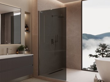 Душевая перегородка Волк-Ин (Walk-In) VLSW-1H120CG, 1200*2000, хром, стекло тонированное