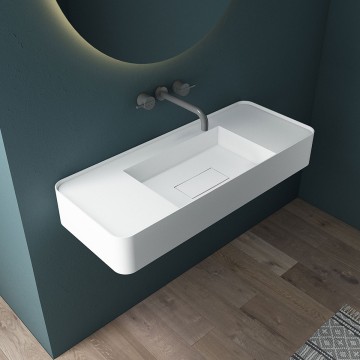 Раковина Солид Серфейс (Solid Surface) Vincea VWB-6S312MW, 1200*400*150, подвесная, цвет белый матовый