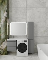 Тумба подвесная STYLE LINE "Даллас 110" Люкс Плюс серая с раковиной ESTETUS Даллас 1100*480 левый  