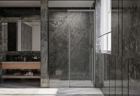 Душевая дверь Veconi Premium Trento PTD-30GR, 1500х2000, брашированный графит, стекло прозрачное