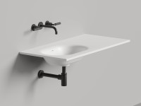 Раковина столешница ONDA EDGE OVAL 600-3000х400-700х146 S-Stone Матовое