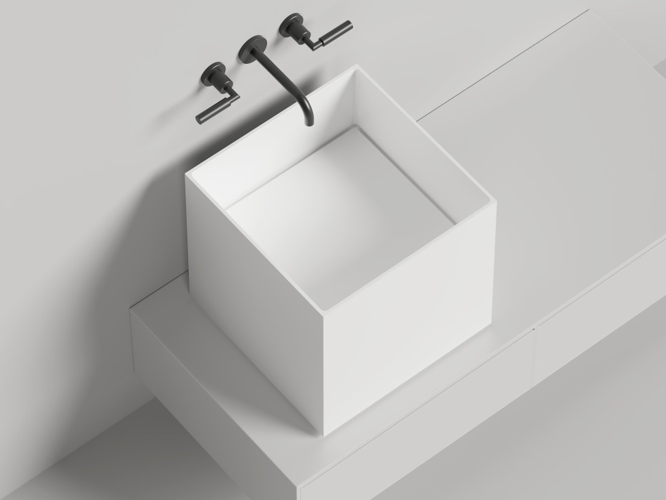 Раковина накладная ARMONIA SQUARE 03 450х450х450 S-Sense Глянцевое