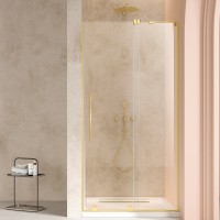 Душевая дверь Волк-Ин (Walk-In) VDS-4WSL120CLG-R, 1200, брашированное золото, стекло прозрачное, правая