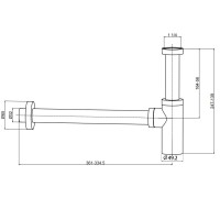 AQM7010CR Сифон для раковины латунный, Хром