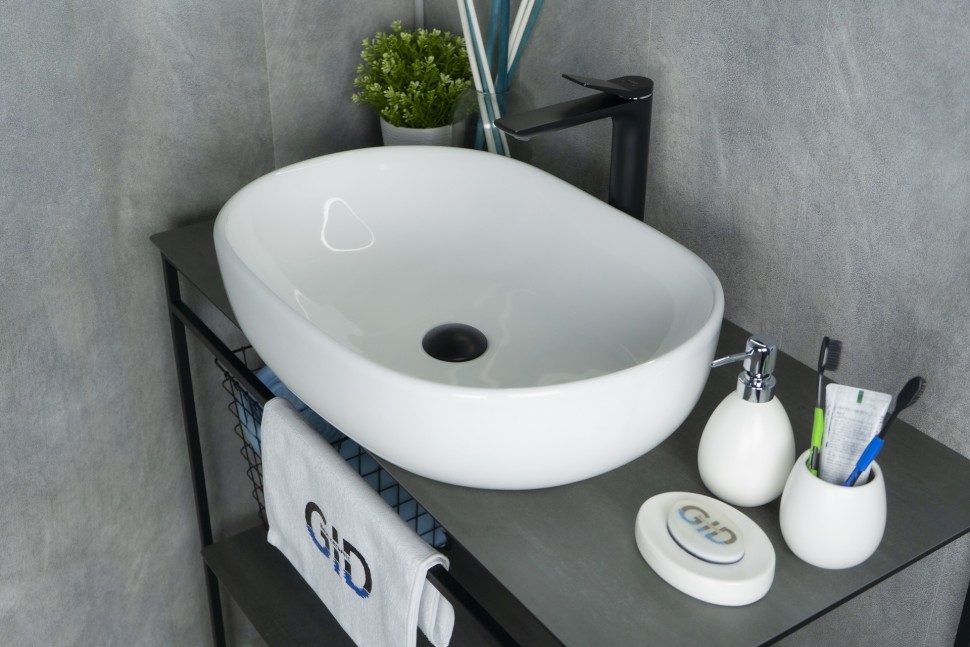 Раковина Gid N9026a 51112 накладная белая 60x40x15