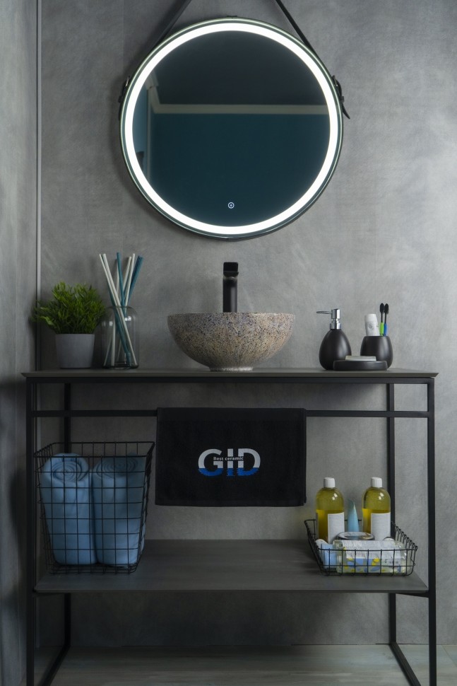 Раковина Gid Mnc489 54437 накладная под камень глянцевая 32x32x14