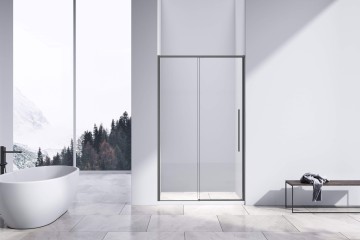 Душевая дверь Слим-Н (Slim-N) VDS-4SN130CLGM, 1300, вороненая сталь, стекло прозрачное