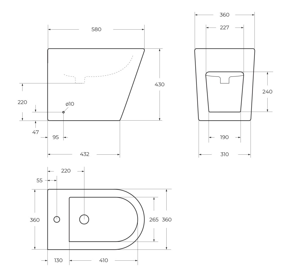 Биде напольное BelBagno FLAY-R BB1003B