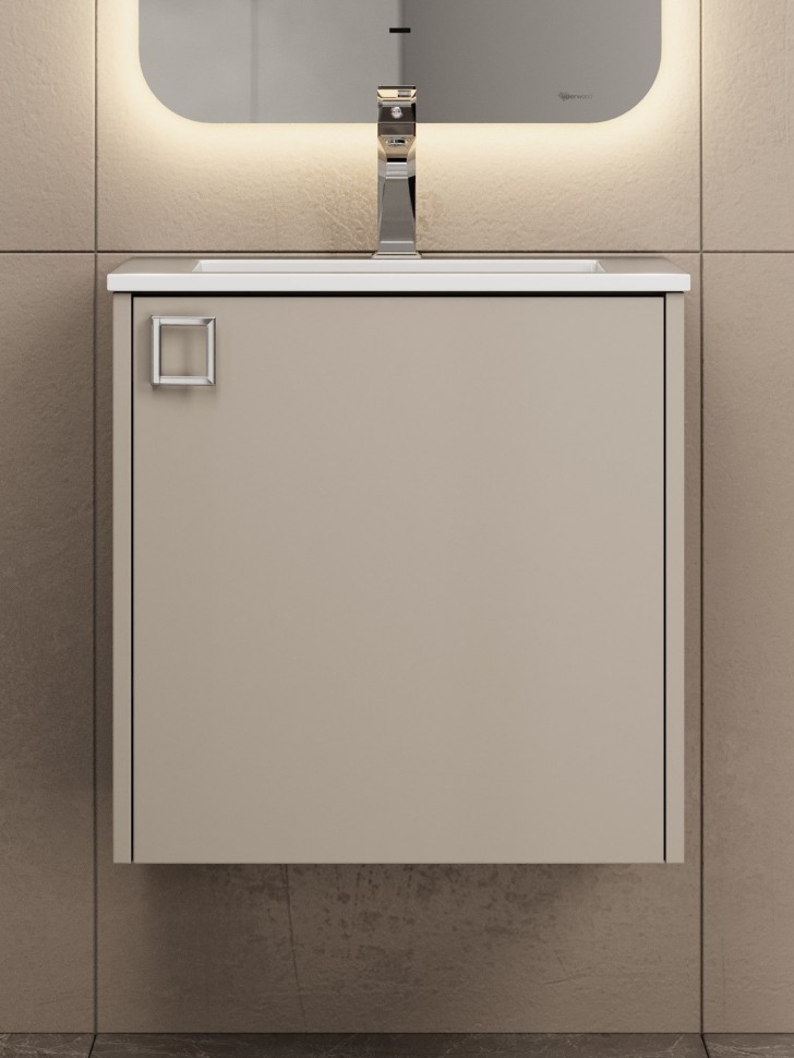 Тумба под раковину в ванную Uperwood Aurora 50 см, бежевый матовый