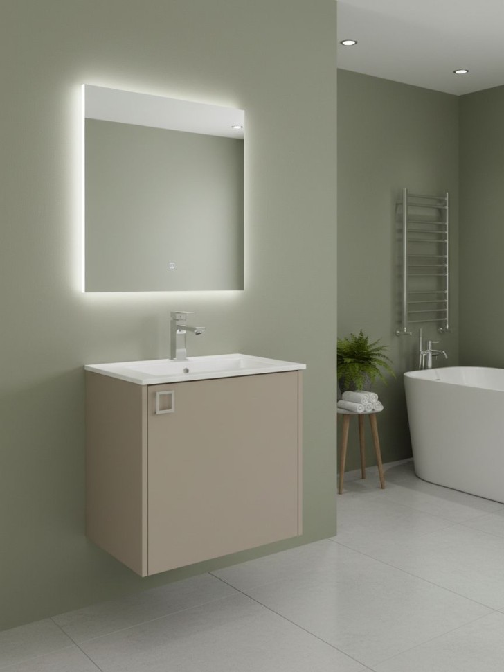 Тумба под раковину в ванную Uperwood Aurora 50 см, бежевый матовый