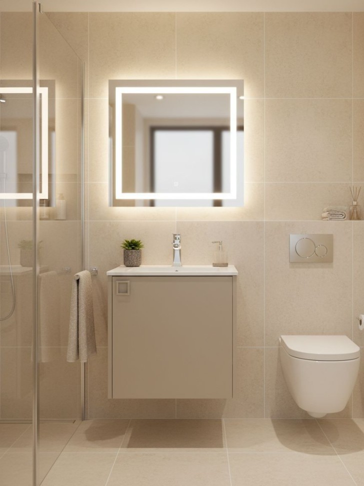 Тумба под раковину в ванную Uperwood Aurora 50 см, бежевый матовый