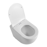Унитаз приставной безободковый с сиденьем BelBagno BB2141CBR/SC