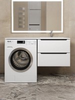 Тумба под стиральную машину подвесная Uperwood Tanos 60х47,5х50 см, белая/графит