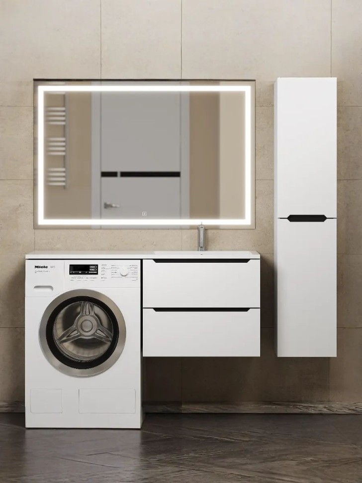 Тумба под стиральную машину подвесная Uperwood Tanos 60х47,5х50 см, белая/графит