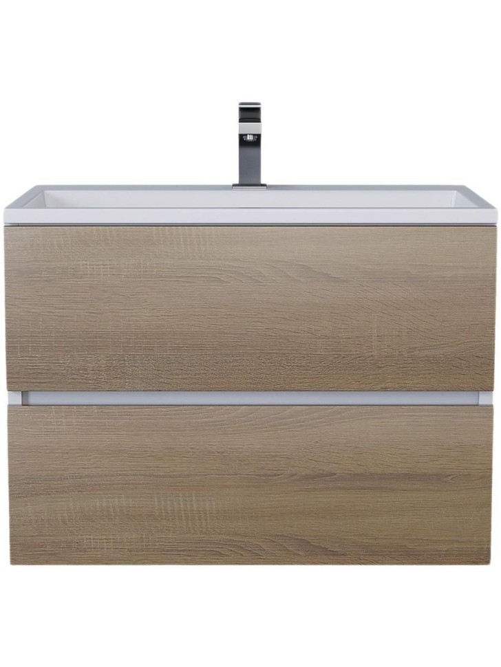 Тумба под раковину для ванной Uperwood Barsa 70 см, подвесная, белая/дуб сонома