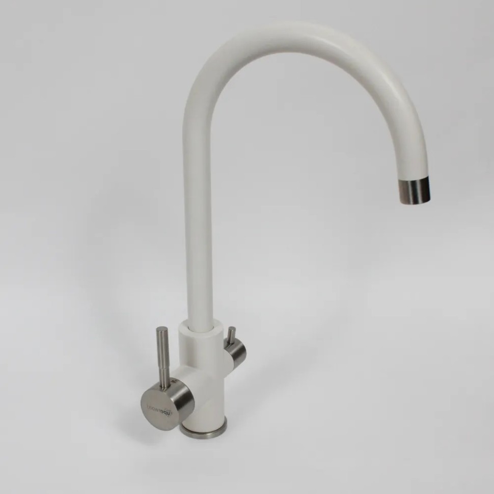 Смеситель для кухни Uperwood Quartz Premium UPD-01-01, с каналом для фильтрованной воды, белый