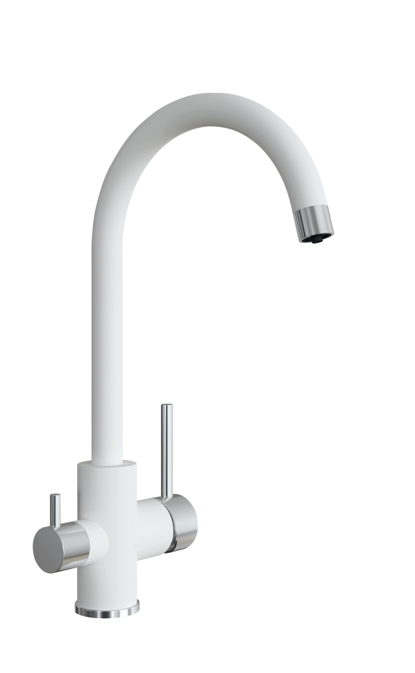 Смеситель для кухни Uperwood Quartz Premium UPD-01-01, с каналом для фильтрованной воды, белый