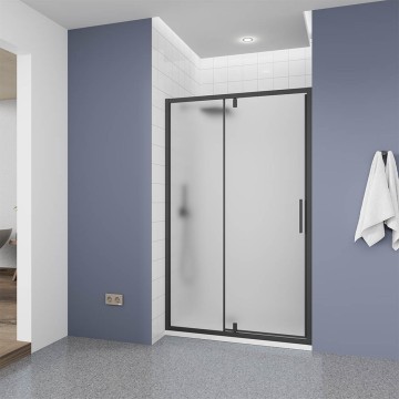 Душевая дверь Veconi Ottimo P20 B, 1100x1900, черный матовый, стекло матовое