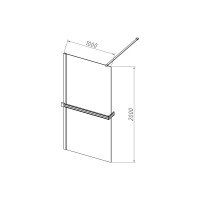 Душевая перегородка Walk-In HR VSW-4HR100CG, 1000*2000, хром, стекло тонированное