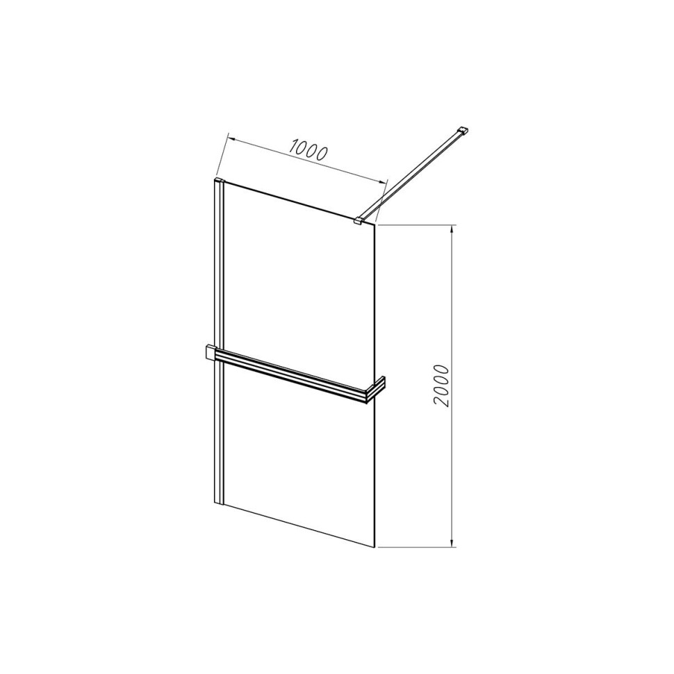 Душевая перегородка Walk-In HR VSW-4HR100CG, 1000*2000, хром, стекло тонированное