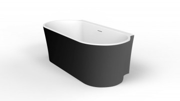 Акриловая ванна BELBAGNO BB409-1700-800-W/NM Белая матовая внутри, черная матовая снаружи