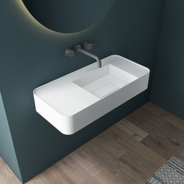 Раковина Солид Серфейс (Solid Surface) Vincea VWB-6S480MW, 800*400*150, подвесная, цвет белый матовый