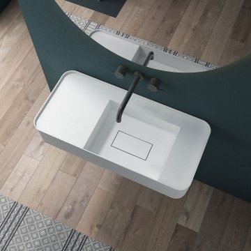 Раковина Солид Серфейс (Solid Surface) Vincea VWB-6S480MW, 800*400*150, подвесная, цвет белый матовый