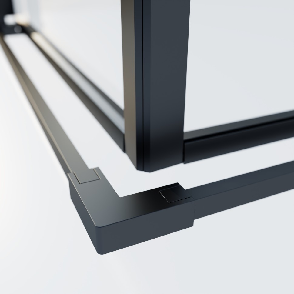 Душевой уголок Soft 2 VSS-3SO2800CLB, 800*800, черный, стекло прозрачное