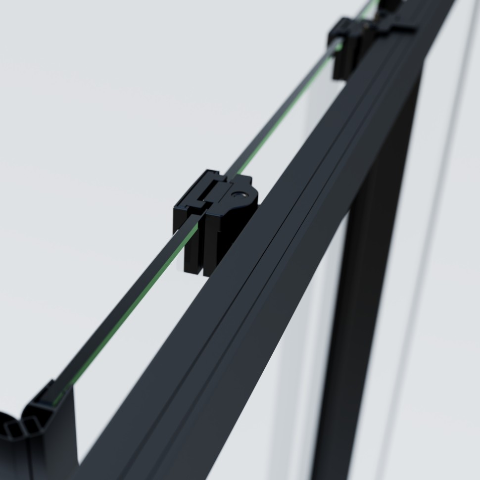 Душевой уголок Soft 2 VSS-3SO2800CLB, 800*800, черный, стекло прозрачное