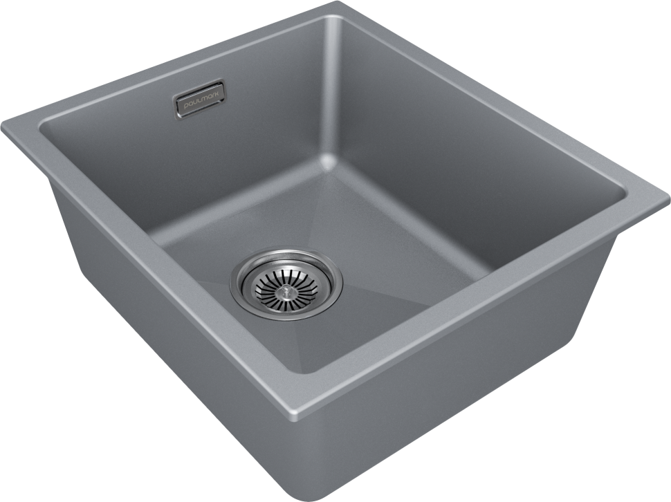 Мойка LUMI 41UNI, IT-GRANIT, LU41-GRM, серый металлик, 410х460, Paulmark