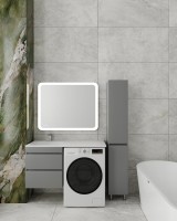 Тумба подвесная STYLE LINE "Даллас 115" Люкс Плюс серая с раковиной Даллас 1150*480 левый  