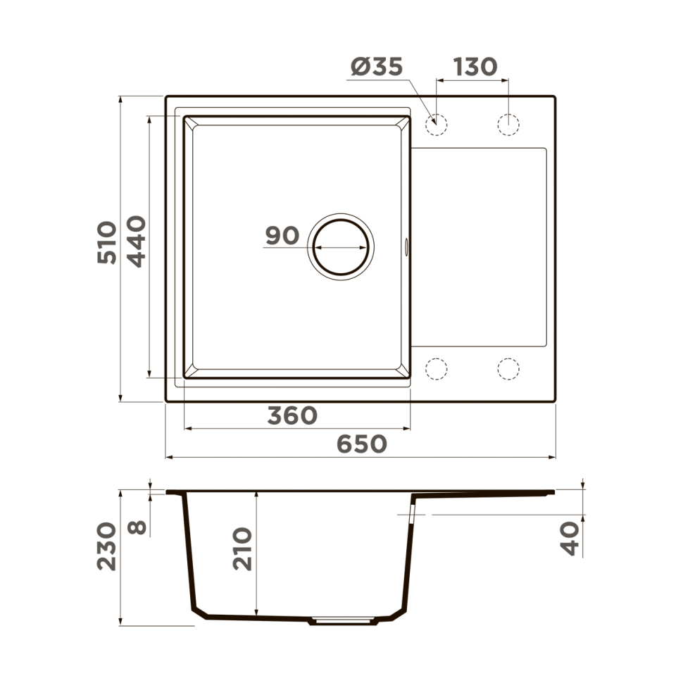 Кухонная мойка Omoikiri Daisen 65T-WH Tetogranit/белый