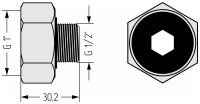 Комплект фитингов прямой (G 1&quot; НГ х G 1/2&quot; НР) / 2 шт.