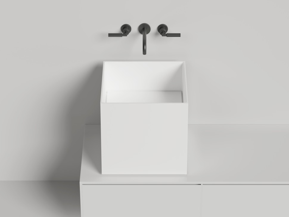 Раковина накладная ARMONIA SQUARE 03 450х450х450 S-Stone Матовое