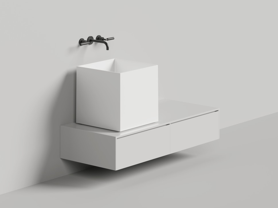 Раковина накладная ARMONIA SQUARE 03 450х450х450 S-Stone Матовое