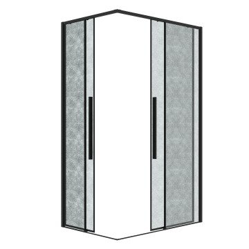Душевое ограждение Grossman Galaxy 1/2.K33.01.11.21.02-1/2.K33.01.80L.21.02 (110х80х195) раздвижная,черный матовый,стекло шиншилла,2 места