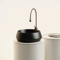 Раковина CERAMICANOVA Maya накладная круглая 400x400x140 черный матовый CN12004MB