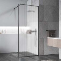 Душевая перегородка Волк-Ин (Walk-In) VSW-1HP700FLGM, 700*2000, вороненая сталь, стекло рифленое