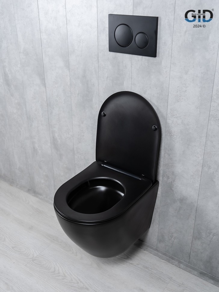 Унитаз подвесной Tornado Gid Tr2122TF-Bm 62261Y черный матовый 49x36x36