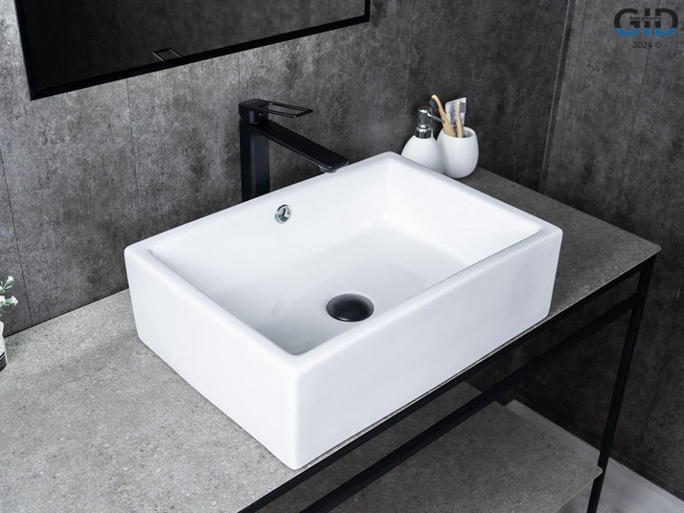 Раковина Gid N9129 51125 накладная белая 51x38x15